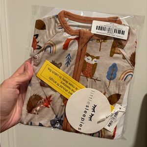 New In Bag - Newborn Little Sleepies Woodland Critters Zipper Pajamas